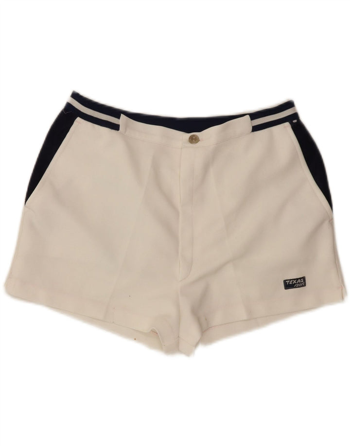 VINTAGE Womens Chino Shorts W32 Large White Colourblock Vintage Vintage and Second-Hand Vintage from Messina Hembry 
