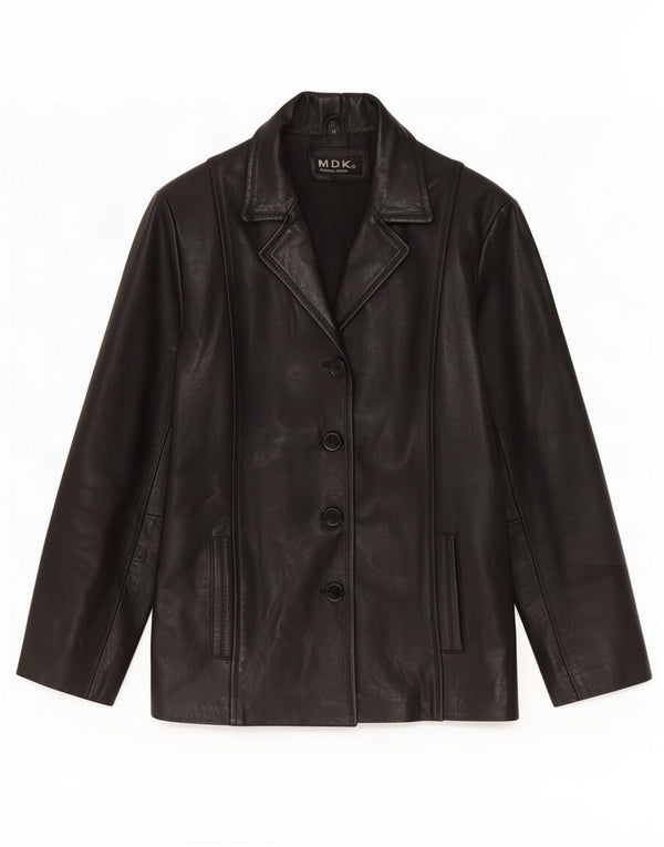 Giacca in pelle da donna MDK UK 12 media nera