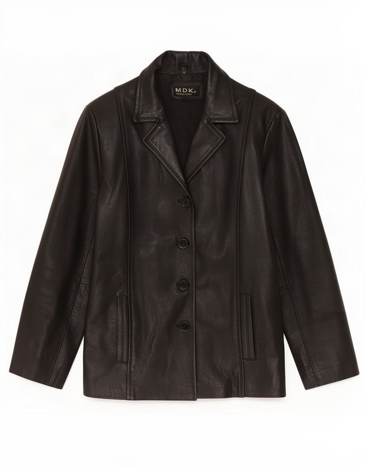 Giacca in pelle da donna MDK UK 12 media nera