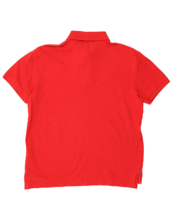 Polo da uomo Regular Fit Tommy Hilfiger Large in cotone rosso