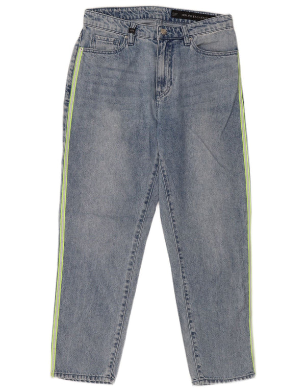Jeans Cropped Boyfriend da Donna Armani Exchange W27 L25 Blu