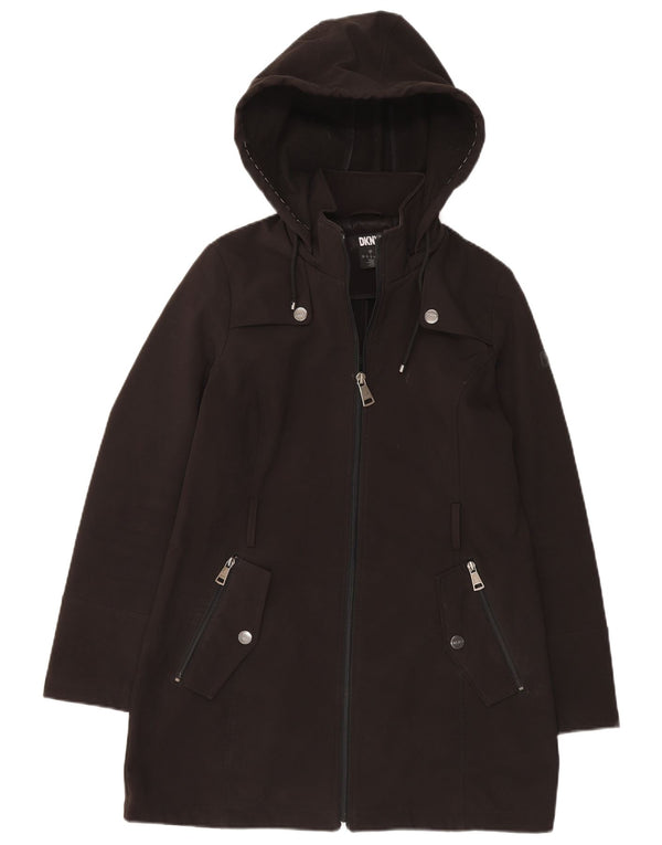 Giacca a vento oversize con cappuccio da donna Dkny UK 10 piccola in poliestere nero