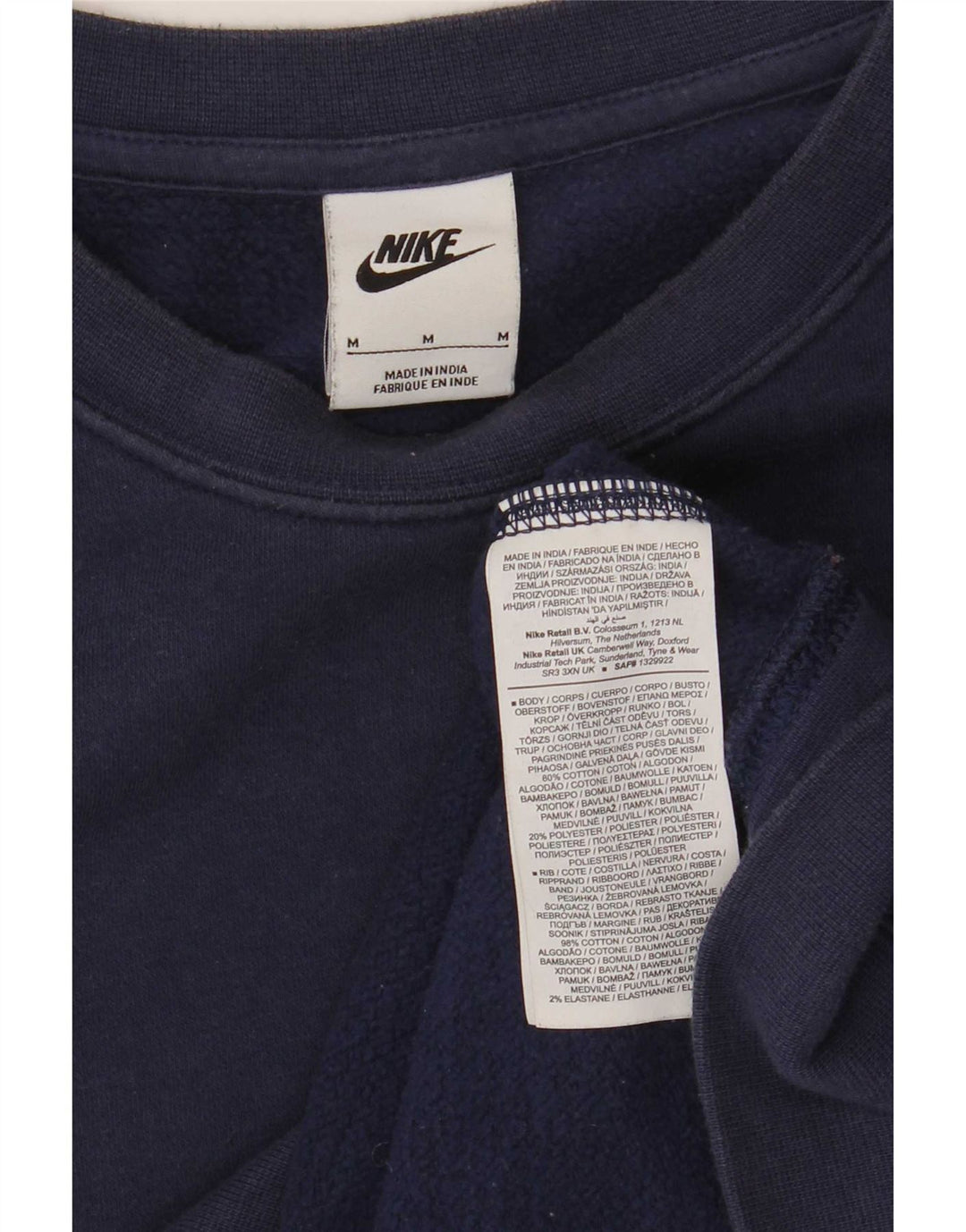 Felpa grafica da uomo Nike Felpa media in cotone blu navy