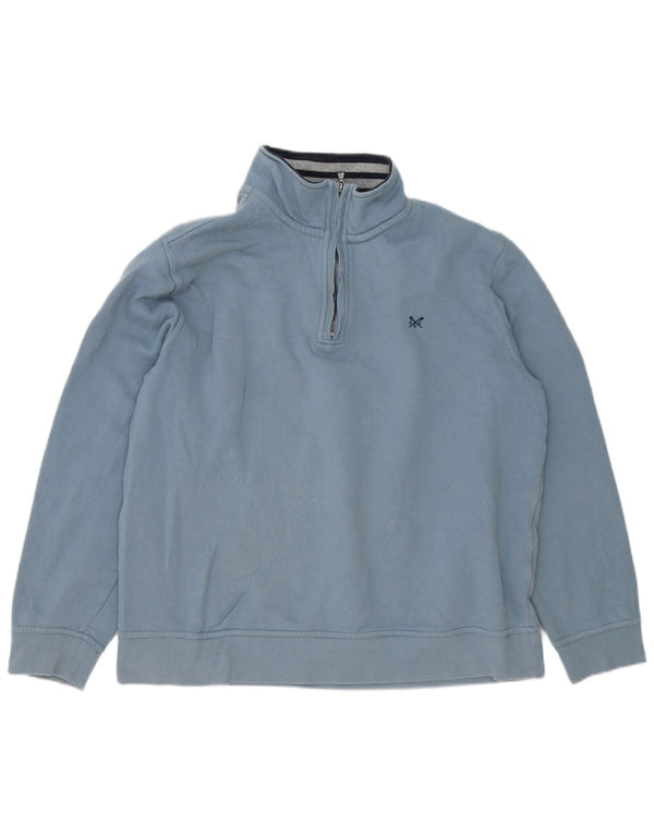 Crew Clothing Felpa con collo con zip da uomo Maglione 2XL Cotone blu