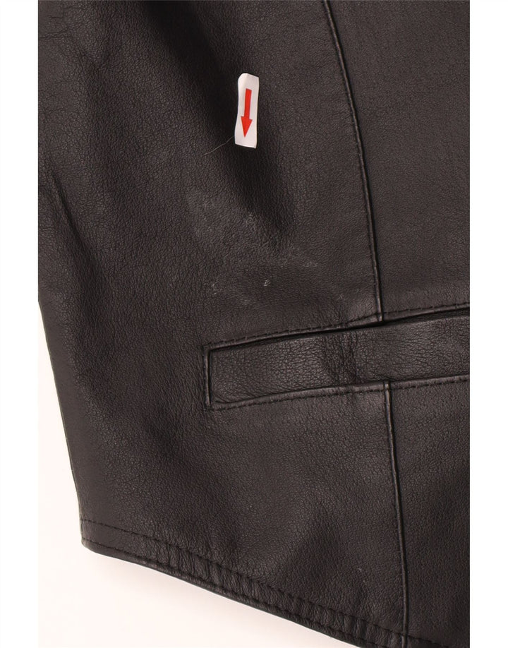 Gilet in pelle da uomo John F Gee grande in pelle nera