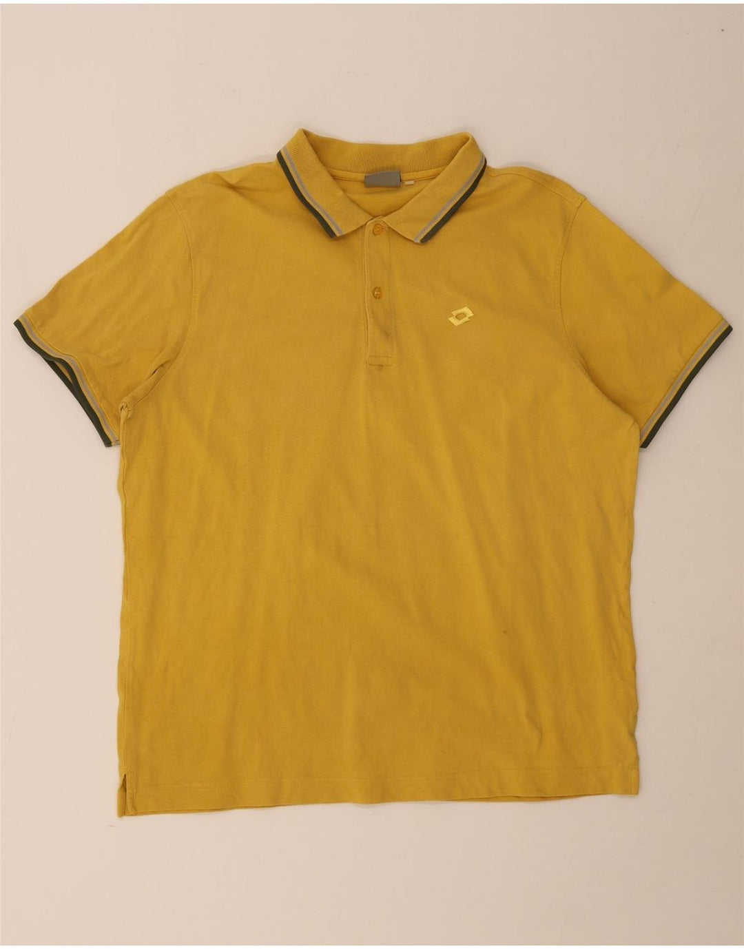 Polo da uomo Lotto in cotone a righe grandi gialle