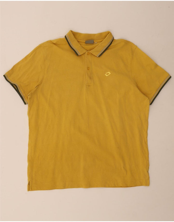 Polo da uomo Lotto in cotone a righe grandi gialle