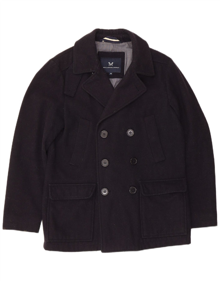 Crew Clothing Cappotto da marinaio da uomo UK 38 Lana media blu navy