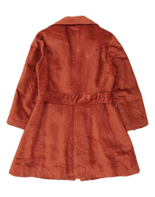Soprabito vintage in velluto da donna UK 10 piccolo marrone