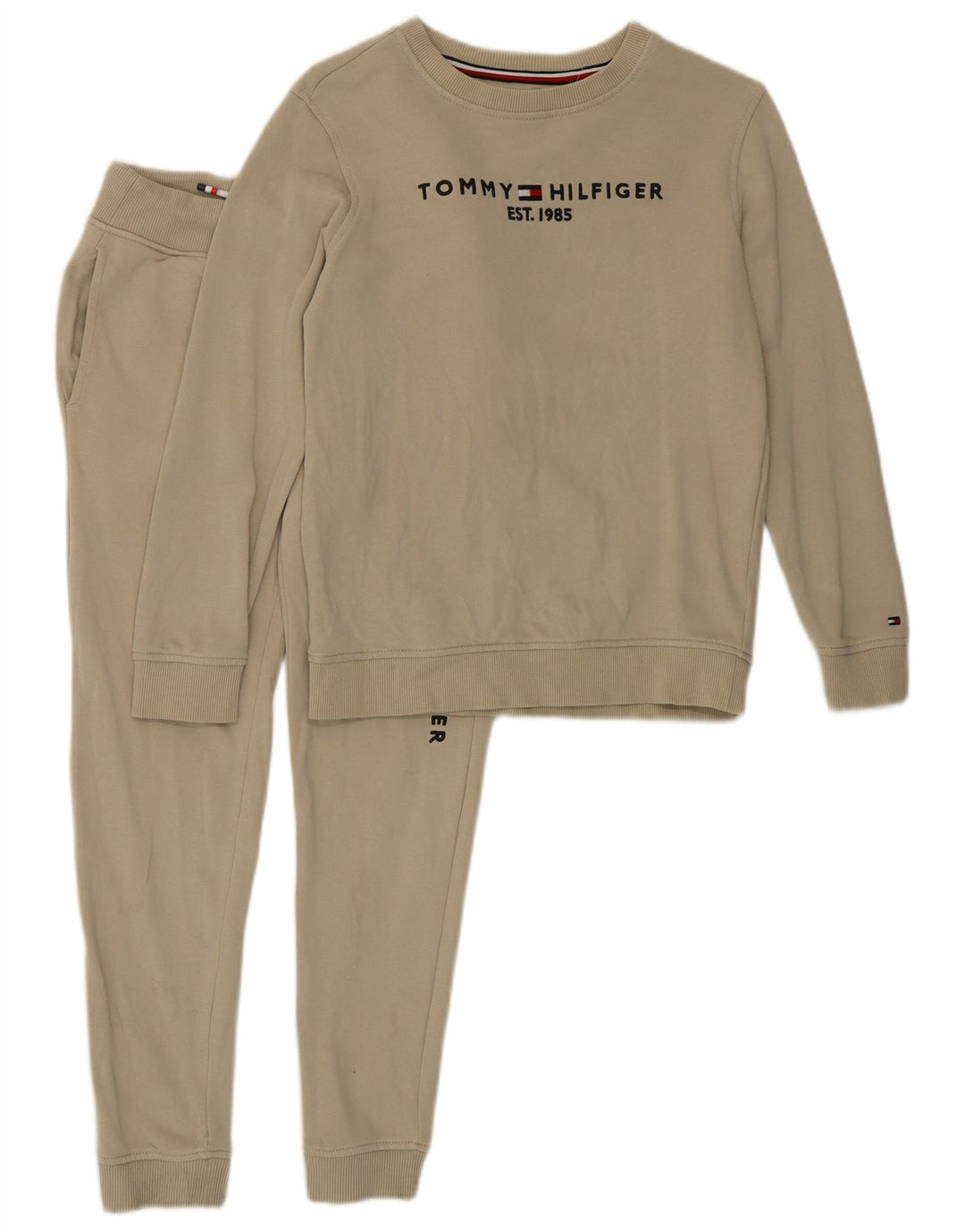 TOMMY HILFIGER Boys Graphic Full Tracksuit 8-9 Years Medium  Beige Cotton