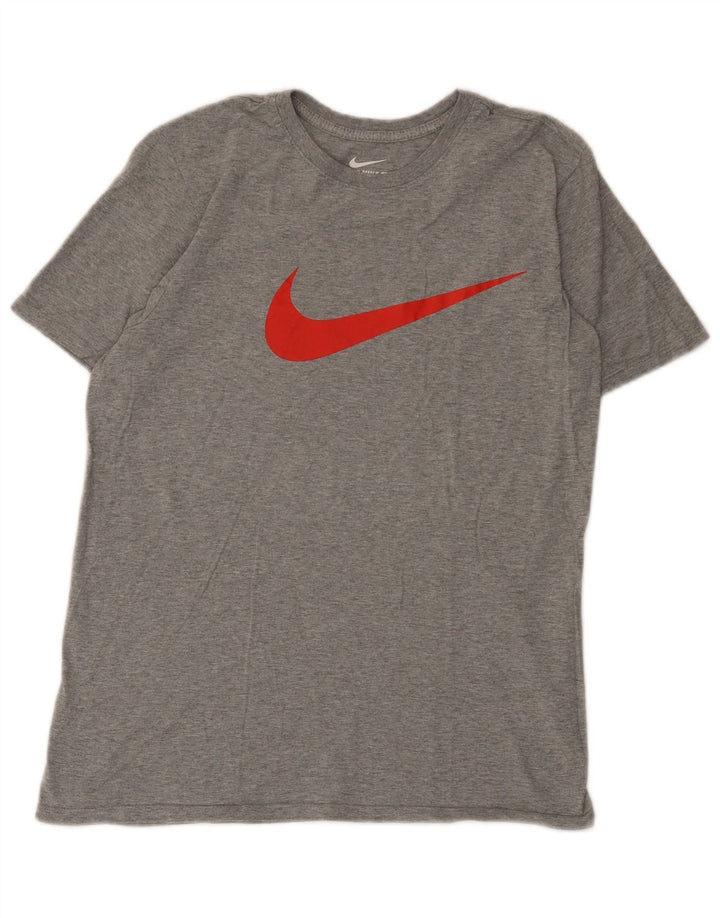 T-shirt grafica Nike da uomo con taglio atletico, cotone grigio medio
