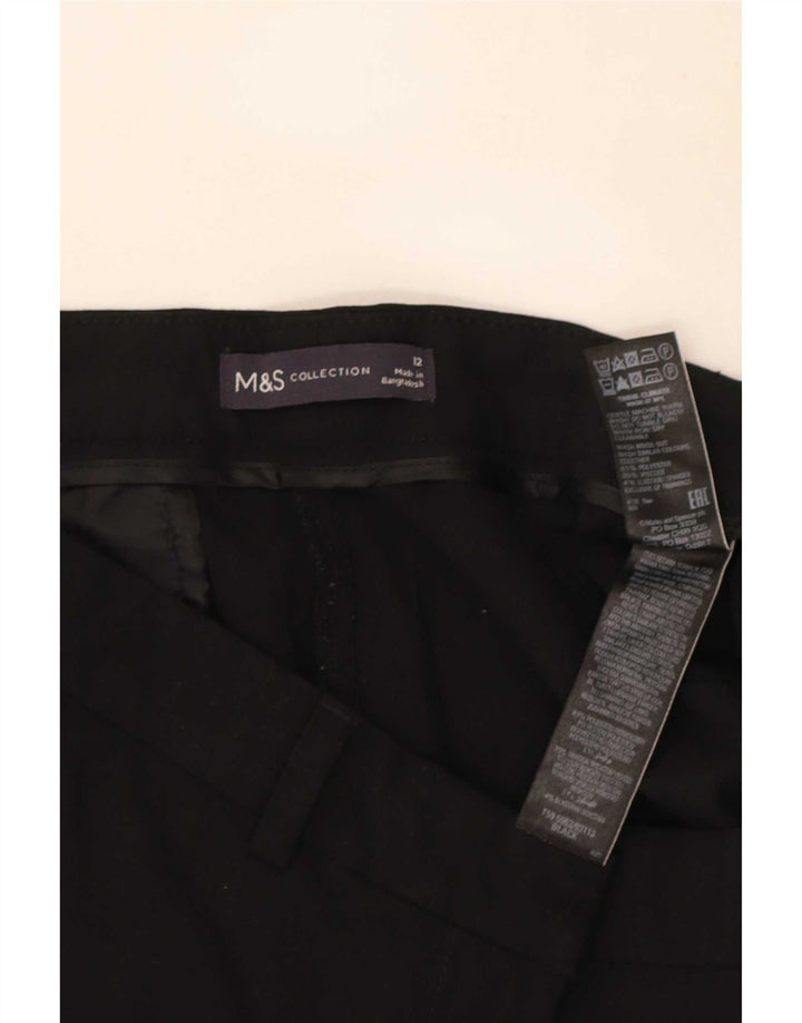 Pantaloni da abito corto da donna Marks & Spencer UK 12 medio W30 L25 nero
