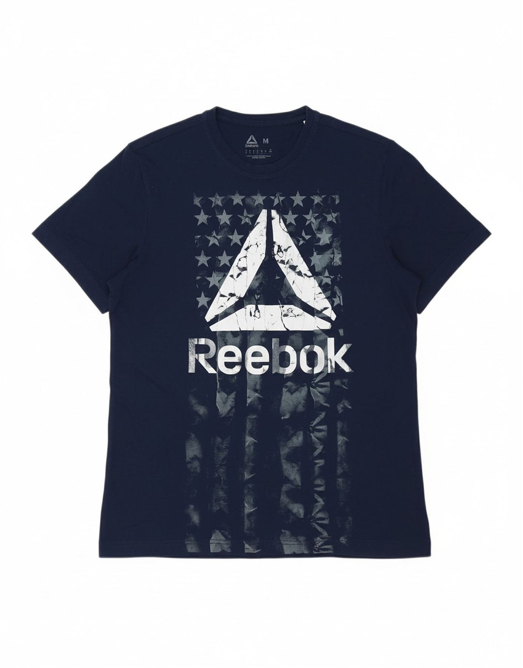 REEBOK Mens Graphic T-Shirt Top Medium Navy Blue