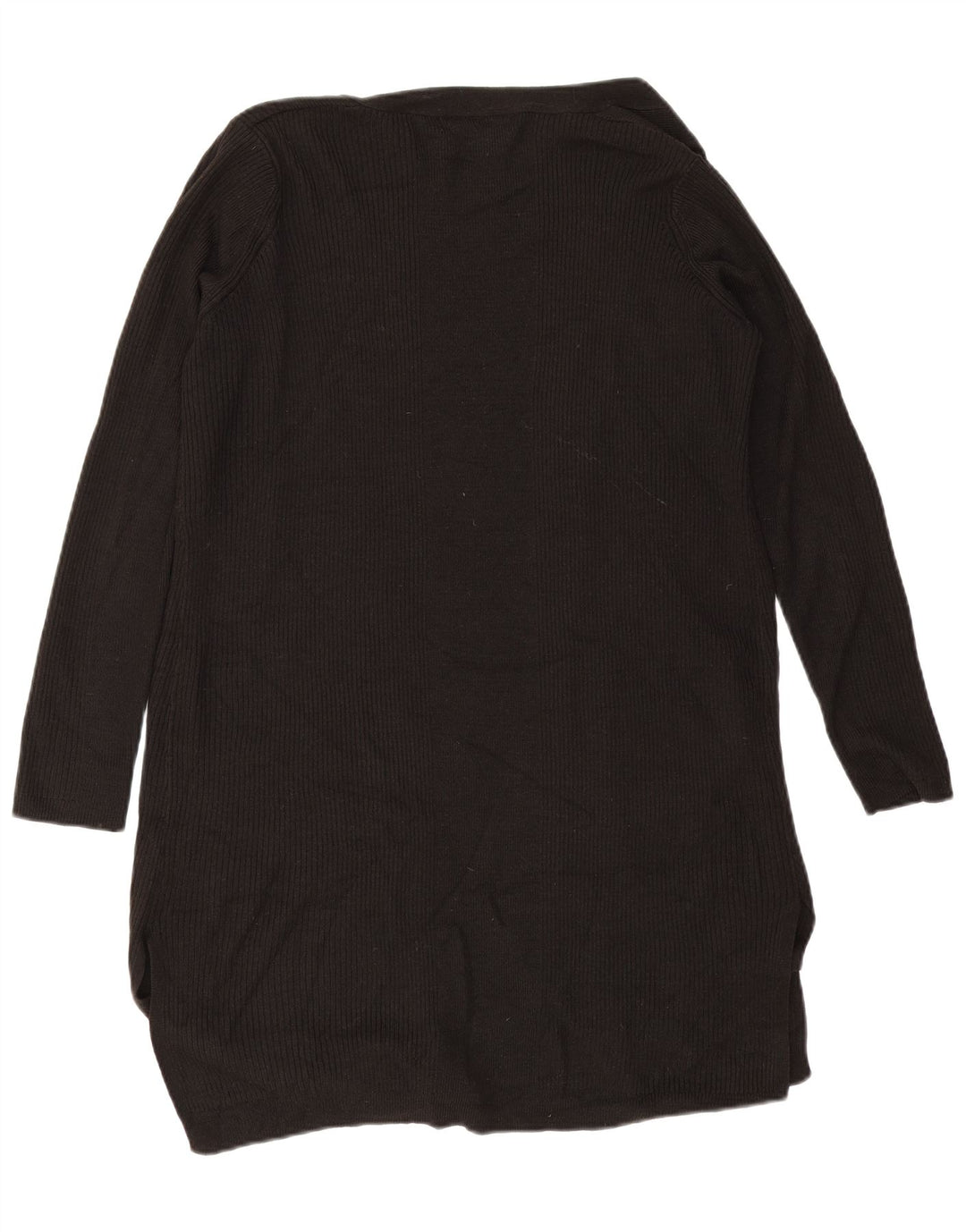 Maglione cardigan aperto lungo da donna Marks & Spencer UK 16 grande nero