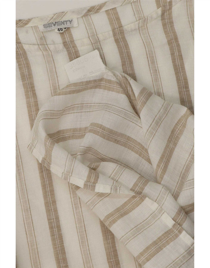 Camicetta da donna Seventy Top IT 46 Lino a righe bianche grandi
