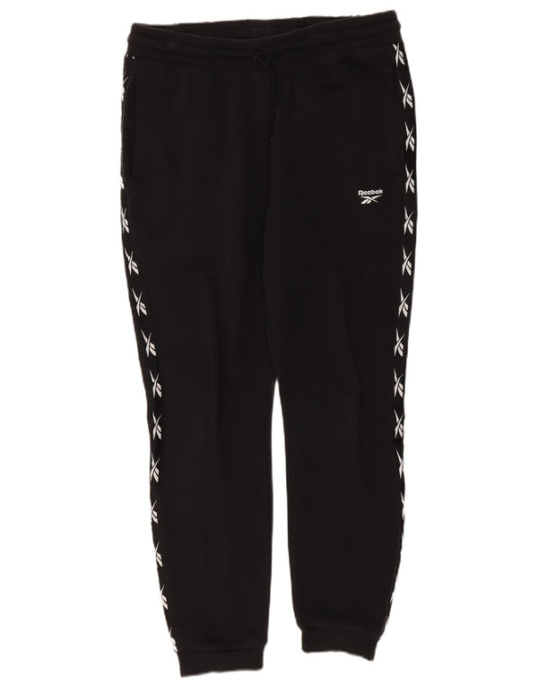 Pantaloni da tuta con grafica Reebok da uomo, pantaloni da jogging, cotone medio nero