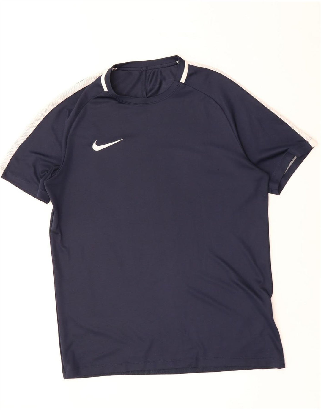 NIKE T-shirt da uomo Dri Fit Top Large Blu Navy Colourblock in poliestere