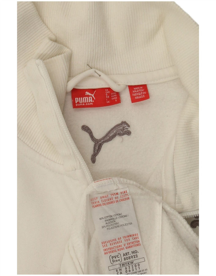 Giacca da ginnastica grafica da uomo Puma piccola in cotone bianco