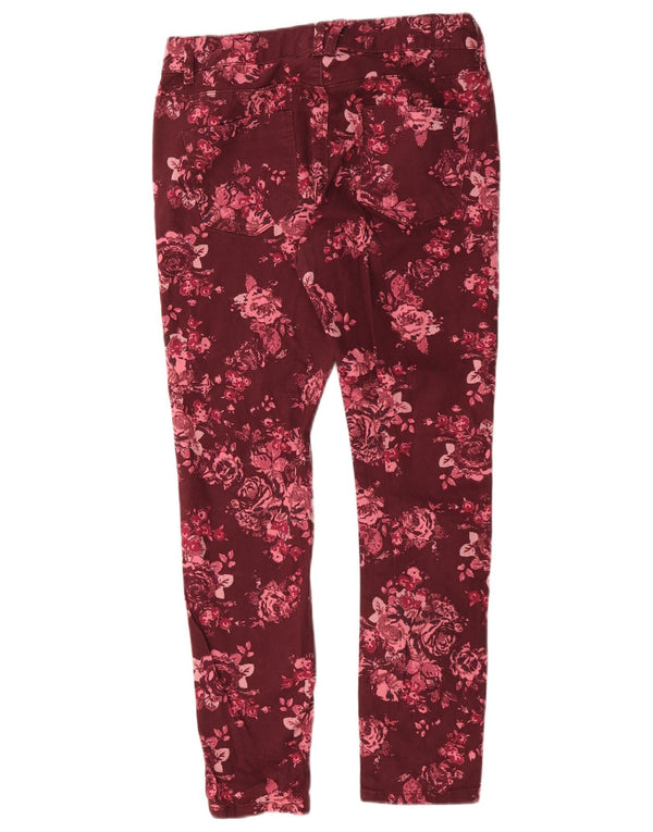 Pantaloni casual da donna Marks & Spencer UK 10 Small W27 L26 Borgogna floreale