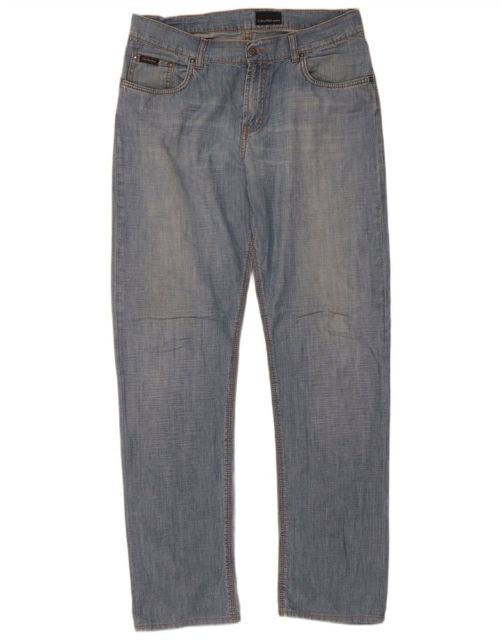 Jeans dritti da uomo Calvin Klein W33 L33 cotone blu