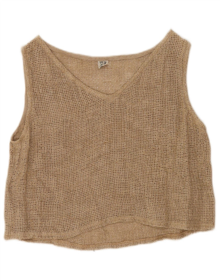 Set da donna vintage trasparente a 1 bottone, 2 pezzi, UK 12, beige medio