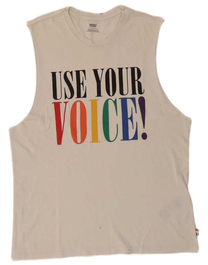 LEVI'S Canottiera grafica da uomo in cotone bianco medio