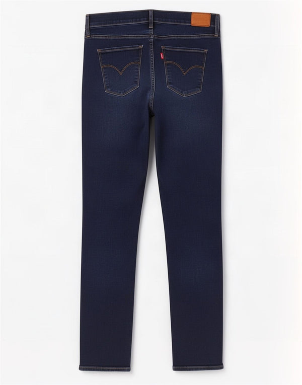 Jeans dritti a vita alta Levi's 724 da donna W33 L32 cotone blu navy