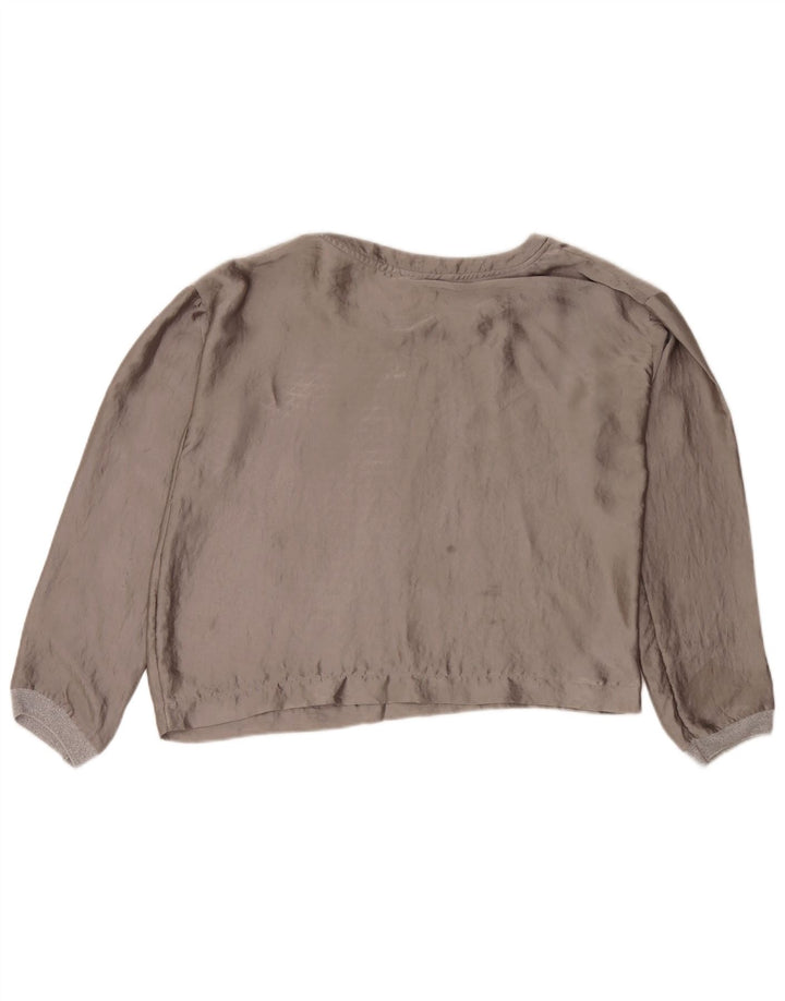 Top corto a maniche lunghe da donna Zara UK 14 Grigio medio