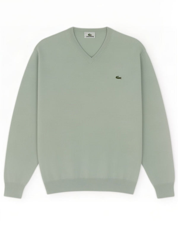 Maglione da uomo con scollo a V Lacoste taglia 4 cotone turchese medio
