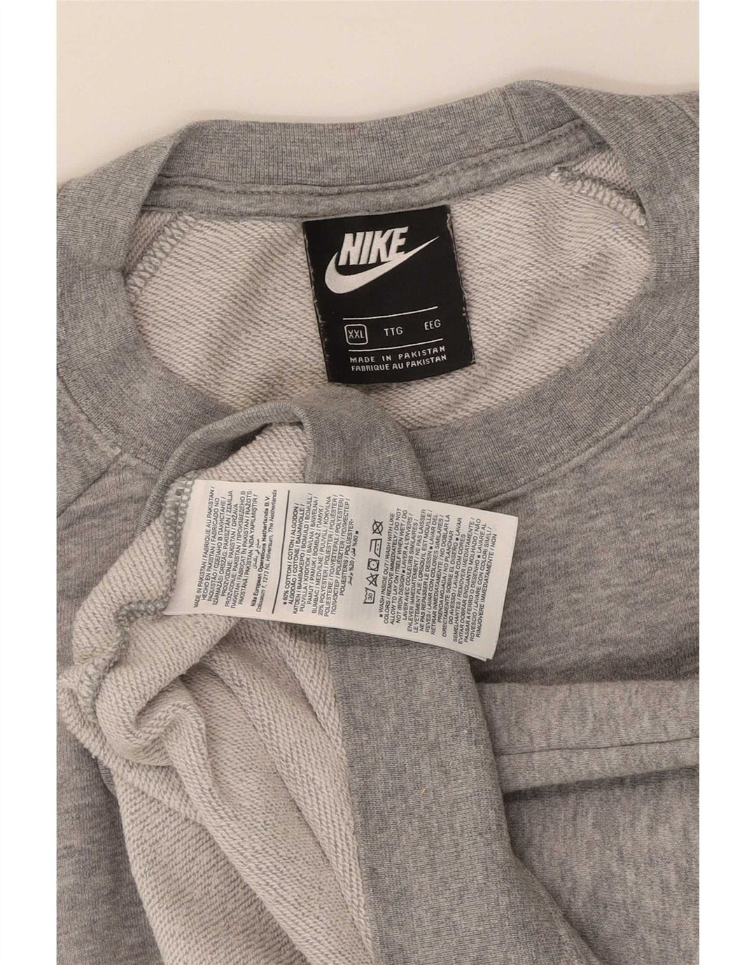 Felpa oversize da donna Nike Jumper UK 20 2XL Cotone chiazzato grigio
