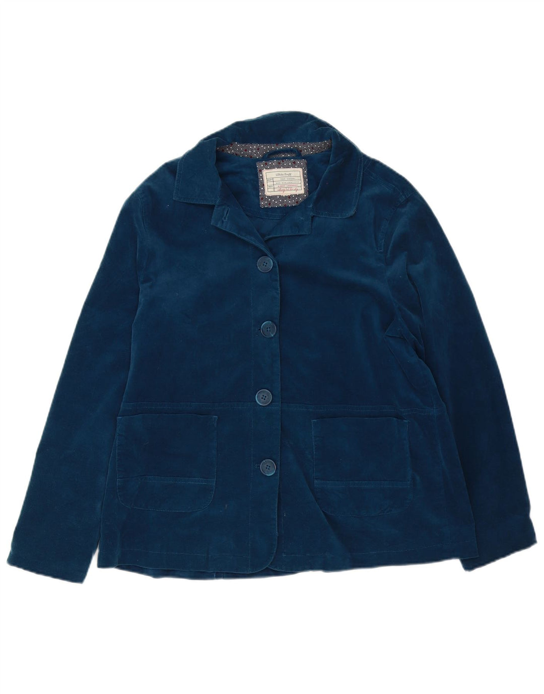 Giacca blazer in velluto a 4 bottoni da donna di White Stuff UK 16 grande blu navy