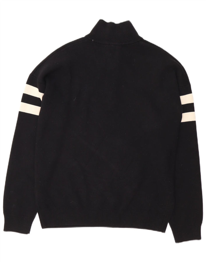 French Connection Maglione da uomo con zip e collo piccolo color block nero