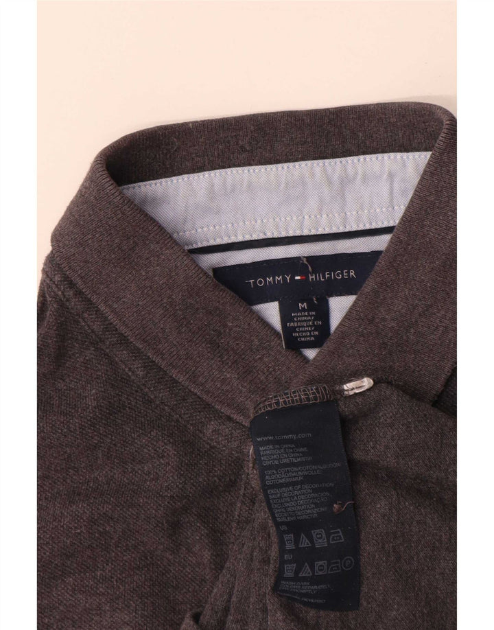 Polo da uomo Tommy Hilfiger in cotone grigio medio