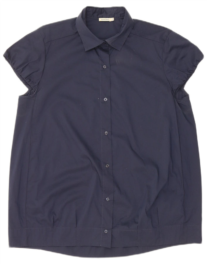 Camicetta da donna a maniche corte da donna Henry IT 44 medio blu navy