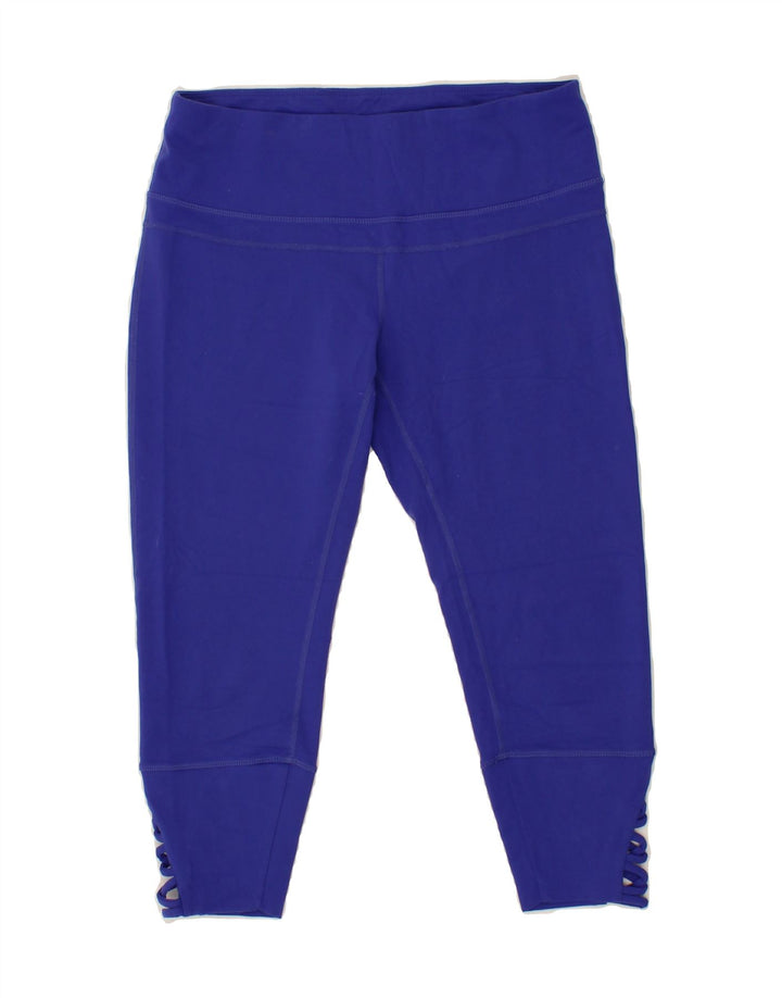 PRANA Womens Capri Leggings UK 12 Medium Blue Spandex Vintage Prana and Second-Hand Prana from Messina Hembry 