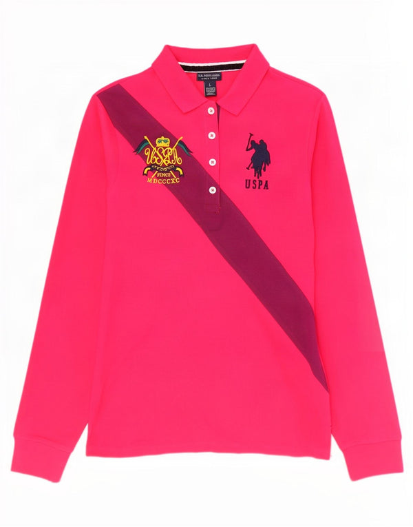 Polo Assn. Camicia grafica da donna UK 14 Large Pink Colourblock