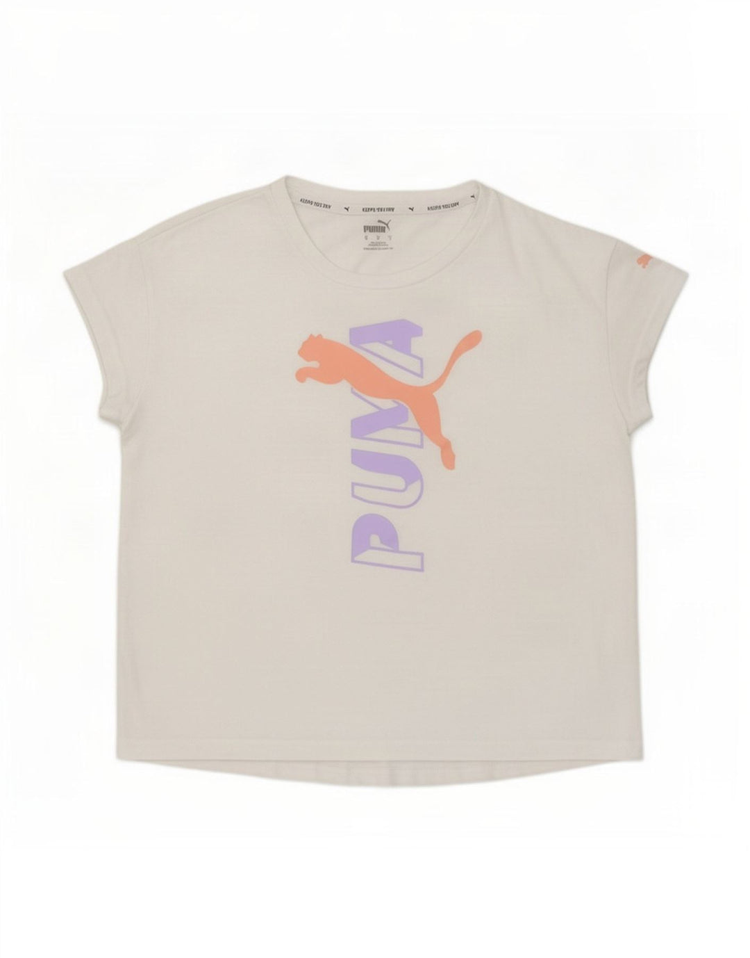 T-shirt grafica oversize da donna Puma UK 10 piccola bianca in poliestere