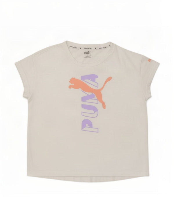 T-shirt grafica oversize da donna Puma UK 10 piccola bianca in poliestere