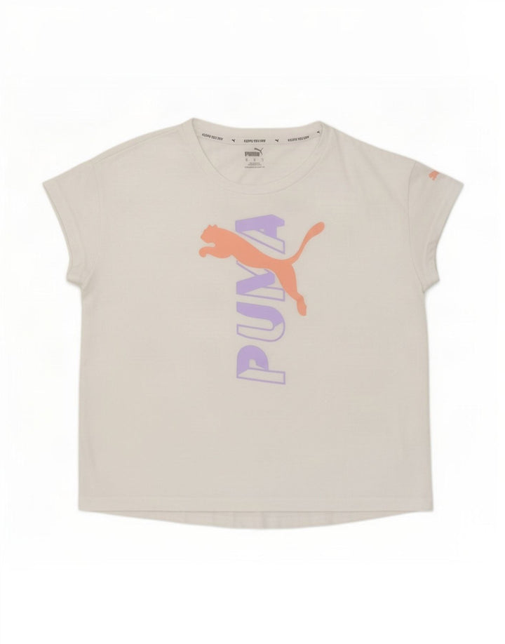 T-shirt grafica oversize da donna Puma UK 10 piccola bianca in poliestere