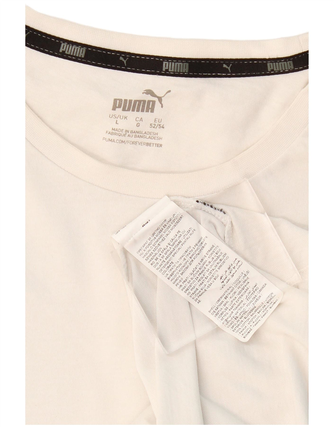 T-shirt da uomo PUMA Top Large in cotone bianco