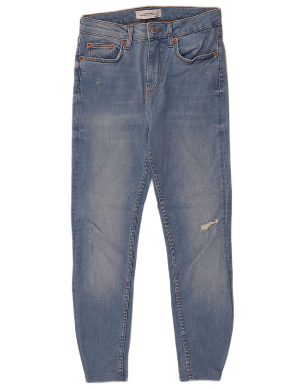 Jeans skinny effetto consumato Zara da donna EU 36 XS W26 L24 Blu