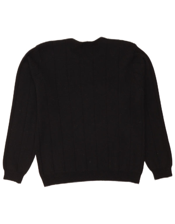 Maglione maglione girocollo da donna Talbots UK 14 lana merino nera media