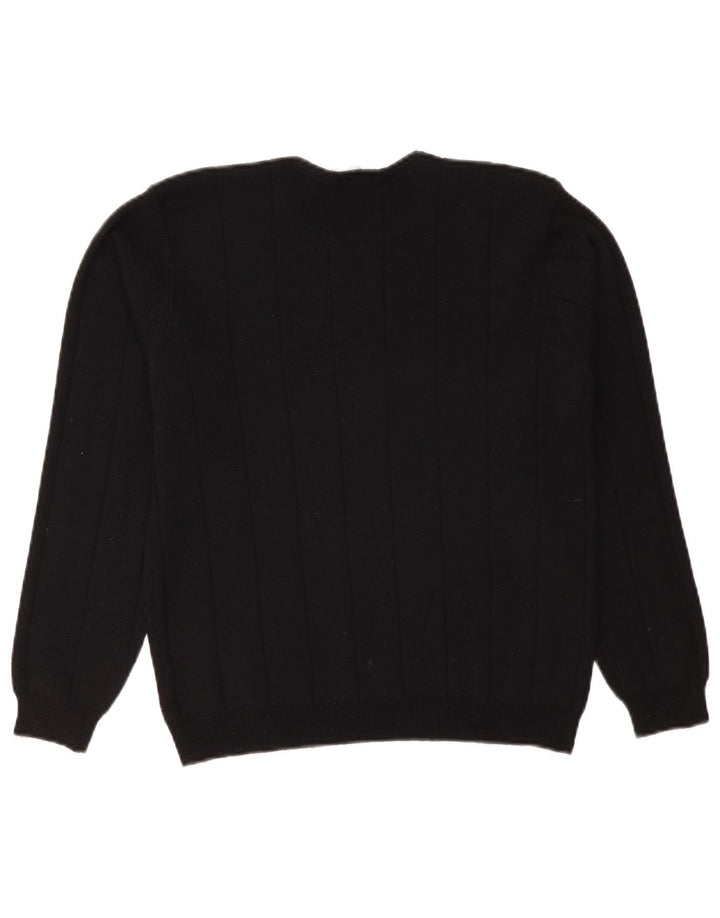 Maglione maglione girocollo da donna Talbots UK 14 lana merino nera media