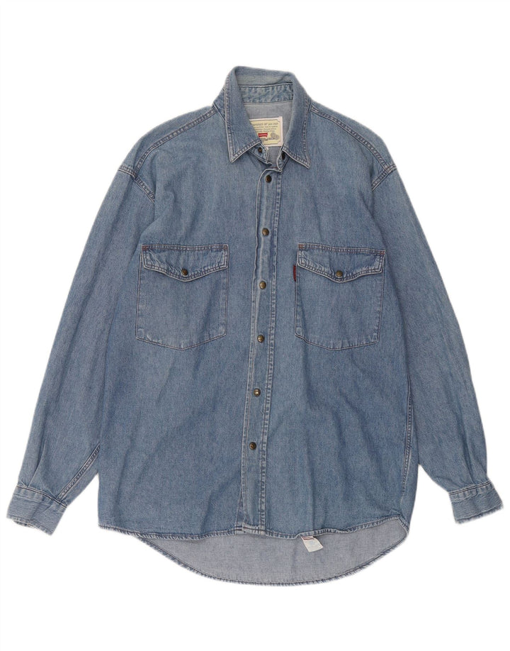 CARRERA Mens Denim Shirt Small Blue Cotton