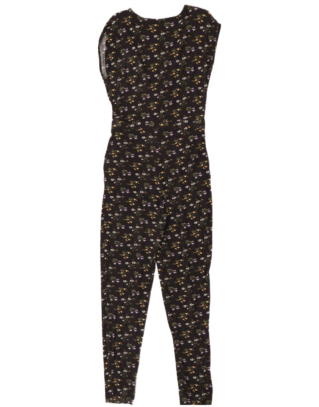 Tuta senza maniche da donna Oasis UK 12 Viscosa floreale nera media