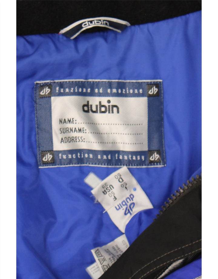 DUBIN Mens Ski Jacket IT 50 Large Blue Colourblock Polyamide Vintage Dubin and Second-Hand Dubin from Messina Hembry 