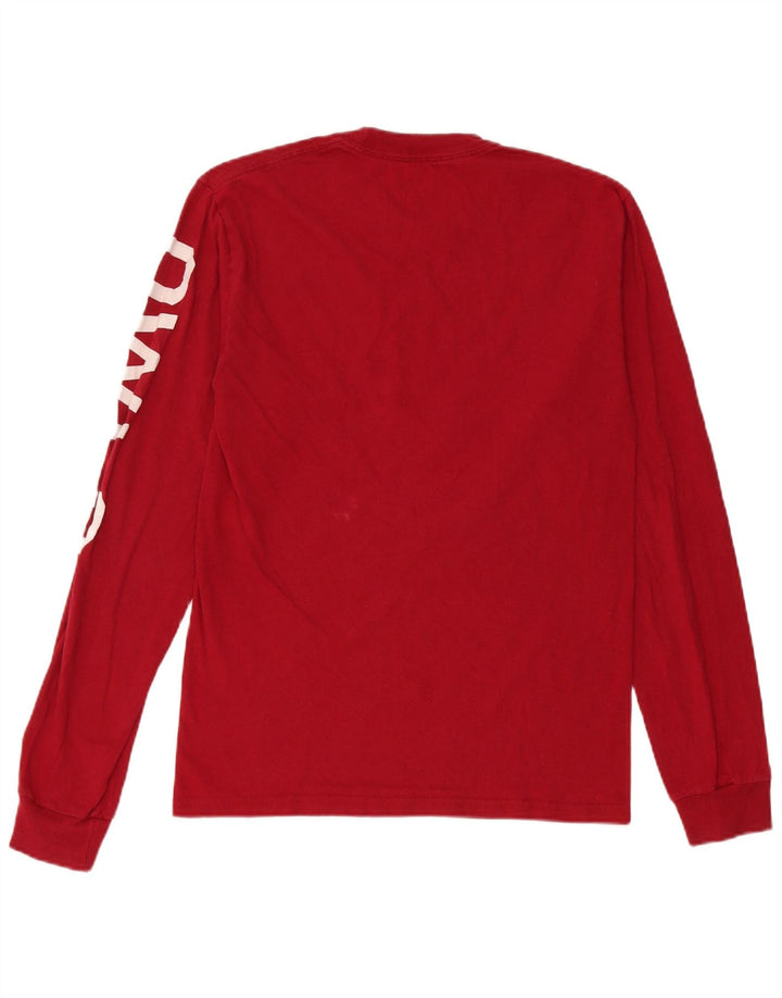 Champion Mens Temple University Graphic Top manica lunga piccolo cotone rosso