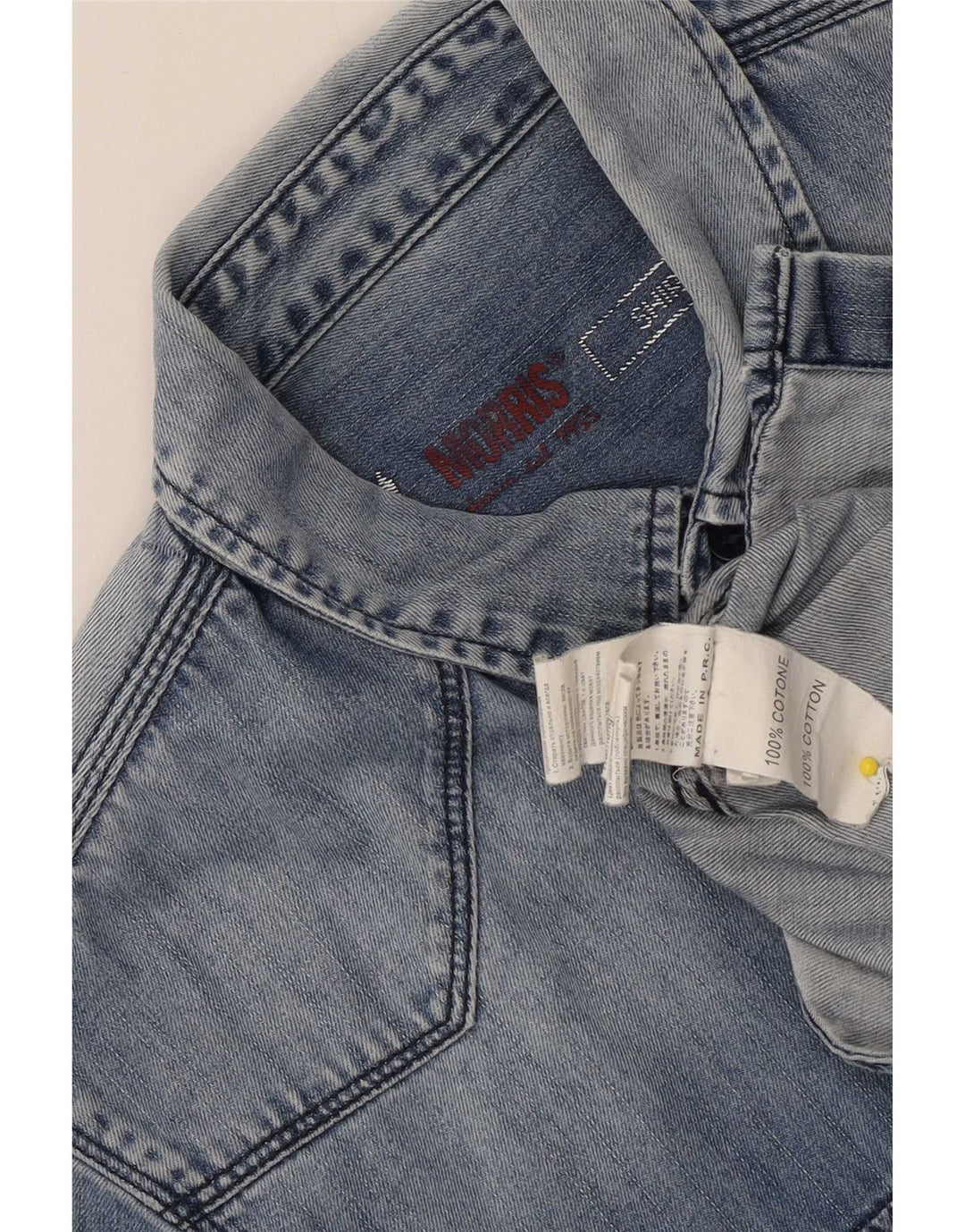 Morris Camicia di jeans da uomo grande in cotone blu