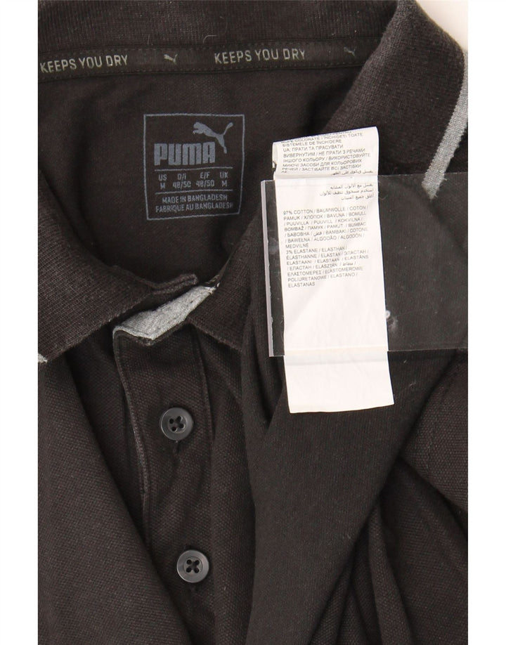 PUMA Mens Polo Shirt Medium Black Cotton Vintage Puma and Second-Hand Puma from Messina Hembry 