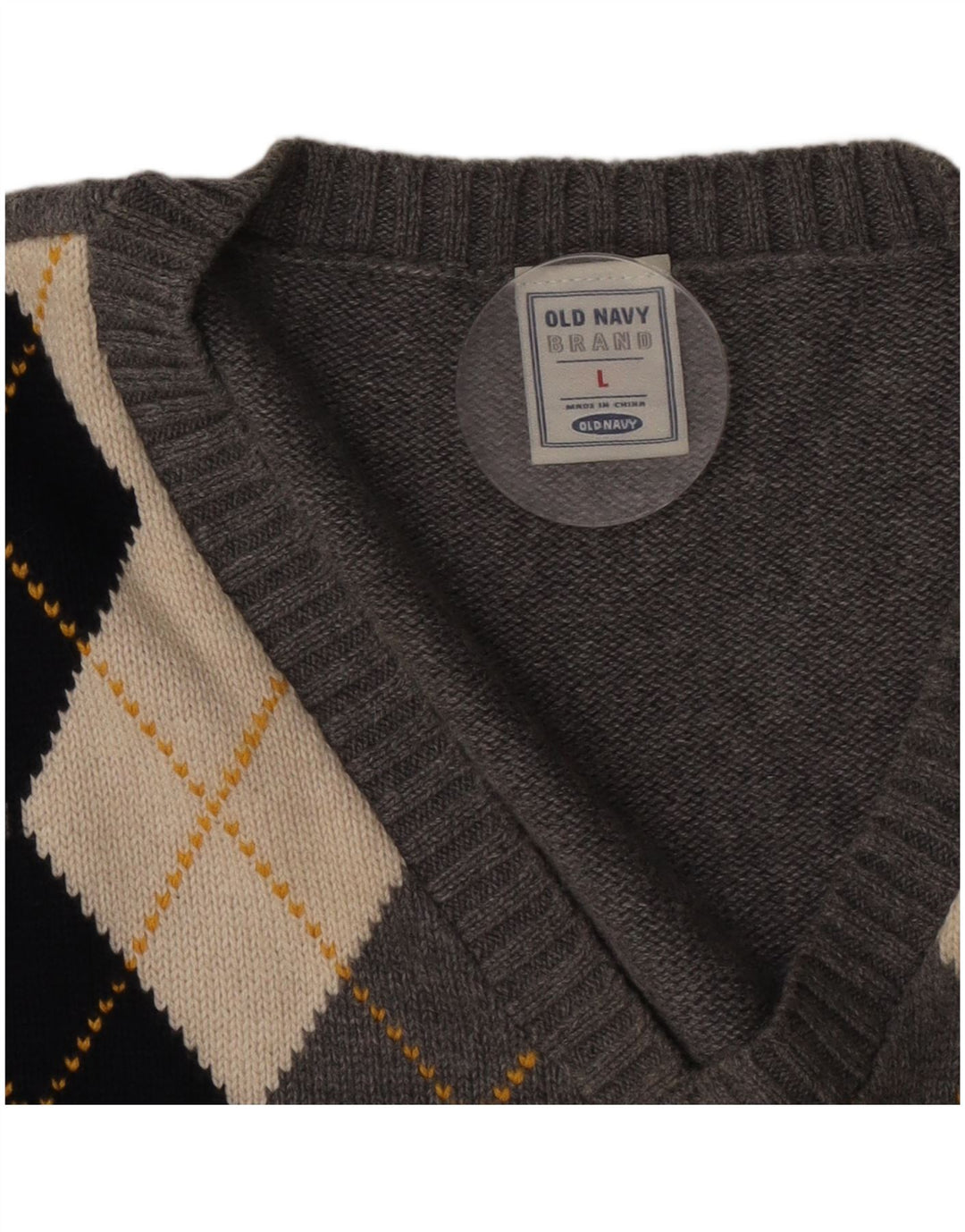 Canottiera da uomo Old Navy Canotta grande grigia a rombi/diamante in cotone